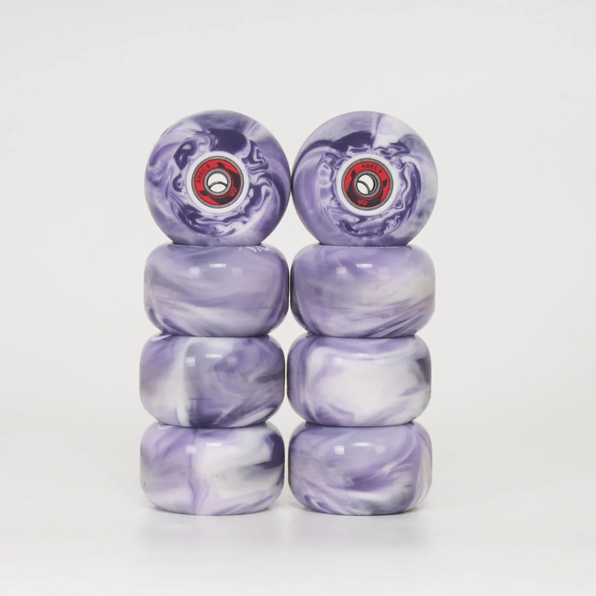 Chaya Cloud 9 62mm/78a Wheels - Purple / White Swirl + WKD Abec 9 Bearings (8-Set (seconds)) - Image 4
