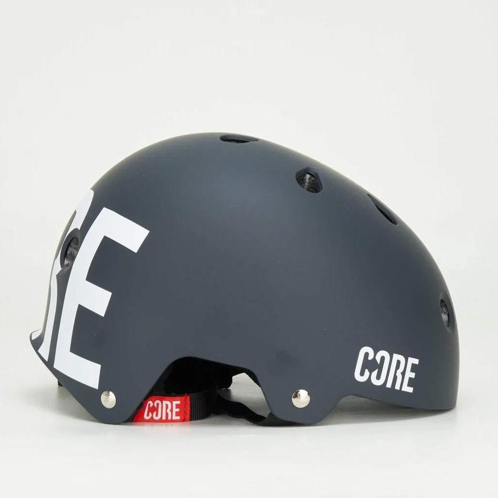 CORE Street Helmet – Black with White Decal