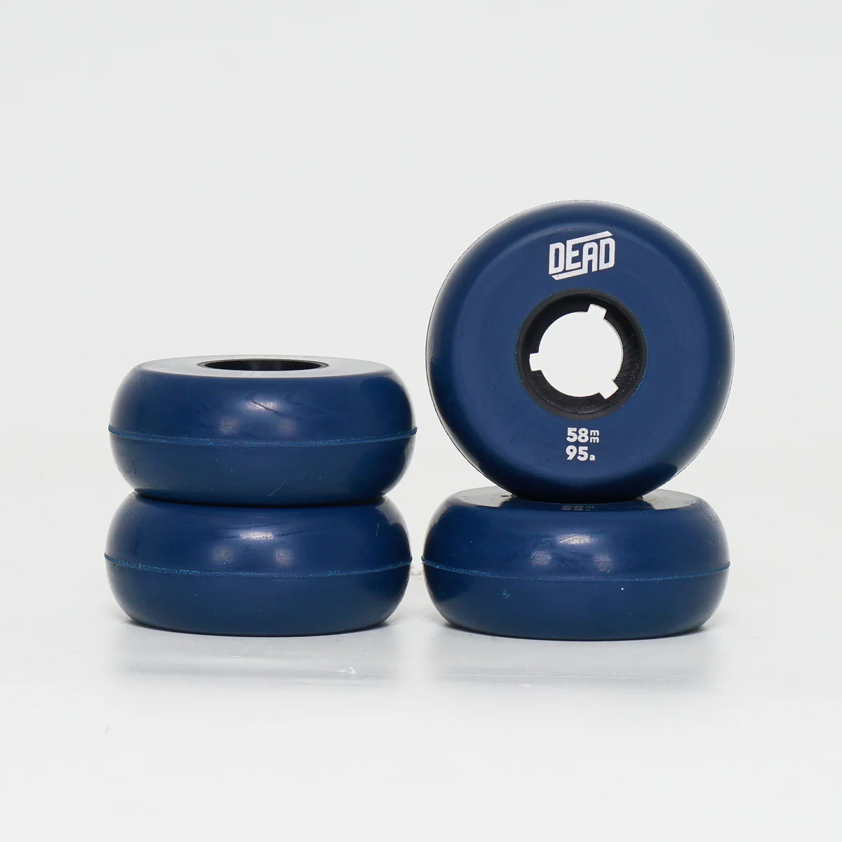 Dead 58mm / 95a Navy Wheels - Yellow / Silver Ring