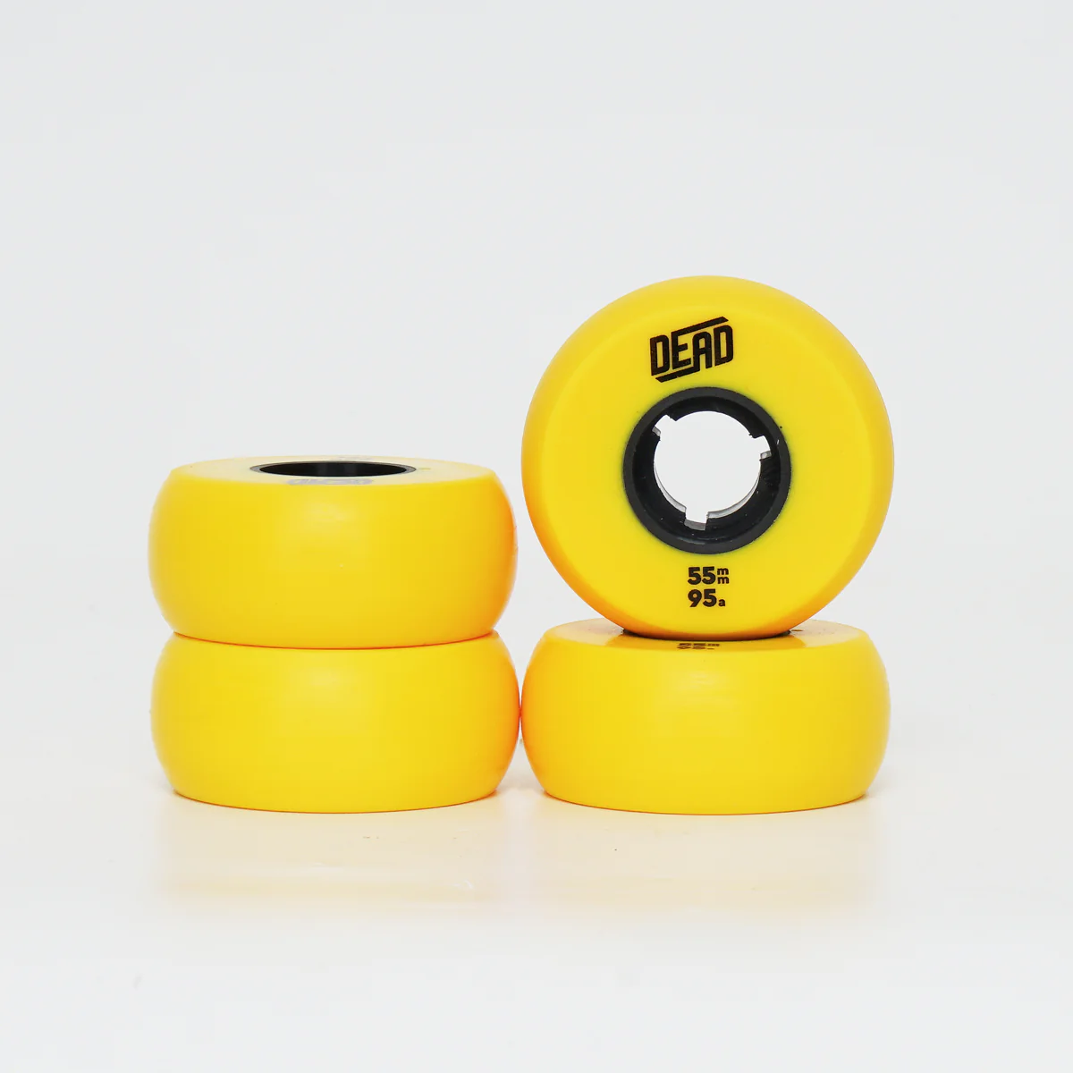 Dead 55mm / 95a Yellow Wheels - Blue / Silver Ring