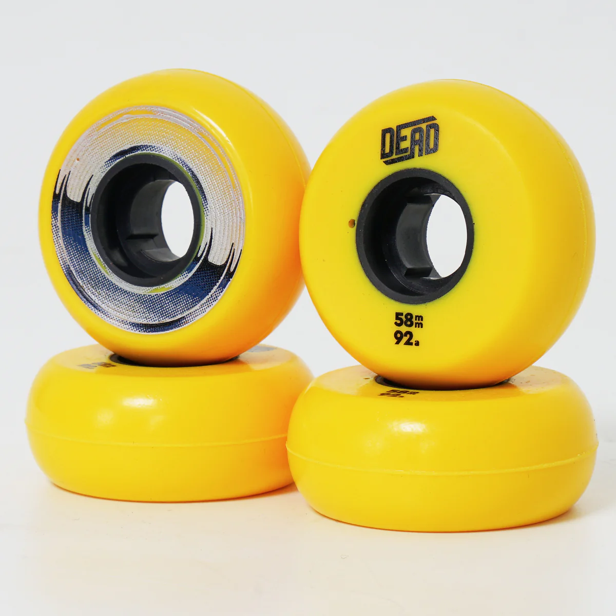 Dead 58mm / 92a Yellow Wheels - Blue / Silver Ring - Image 3