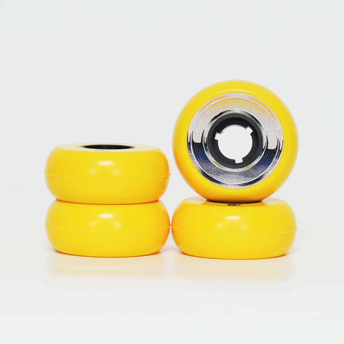 Dead 58mm / 92a Yellow Wheels - Blue / Silver Ring - Image 4