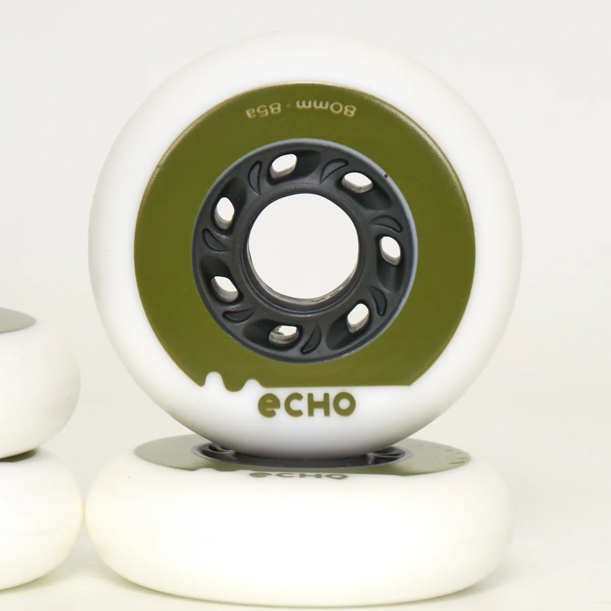 Echo Drift 80mm Wheels - White/Green (4-Set) - Image 2