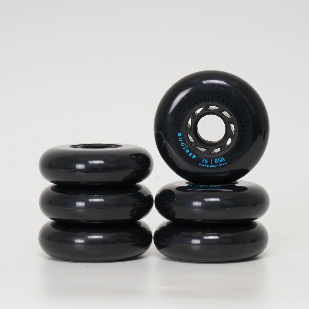 Endless 76mm Wheels - Black (Set of 6)