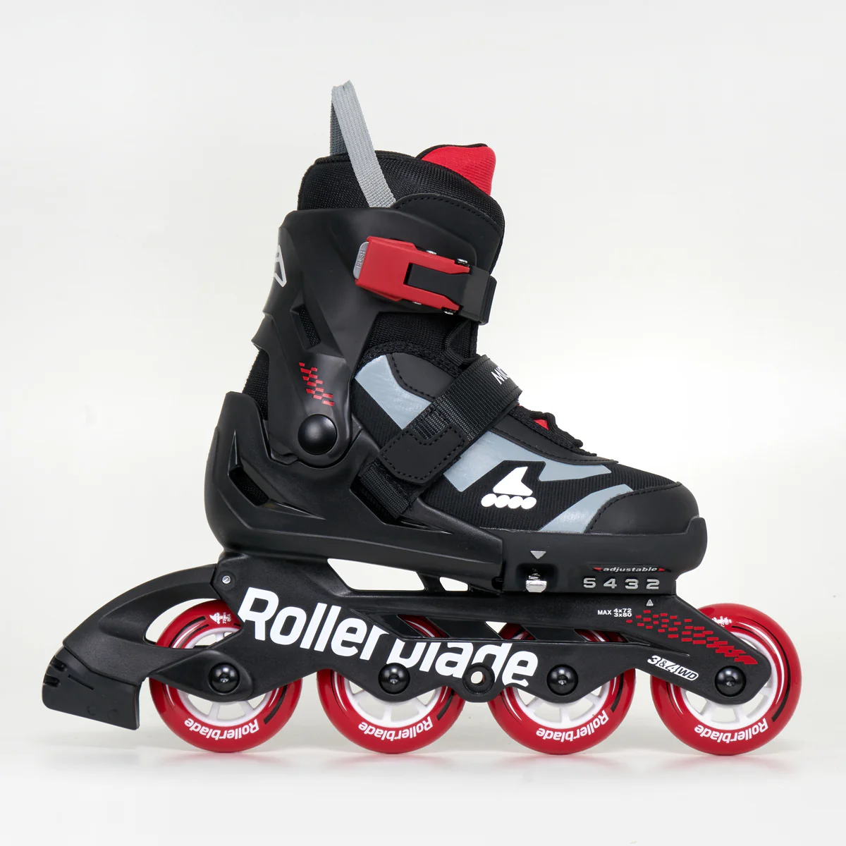 Microblade Combo Junior Adjustable Inline Skates - Black / Red - Image 2