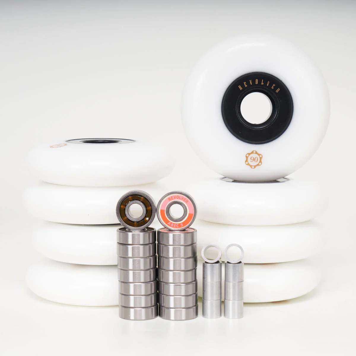 Revolver 90mm - Complete Wheel, Bearing & Spacer Pack (for 8 wheels)