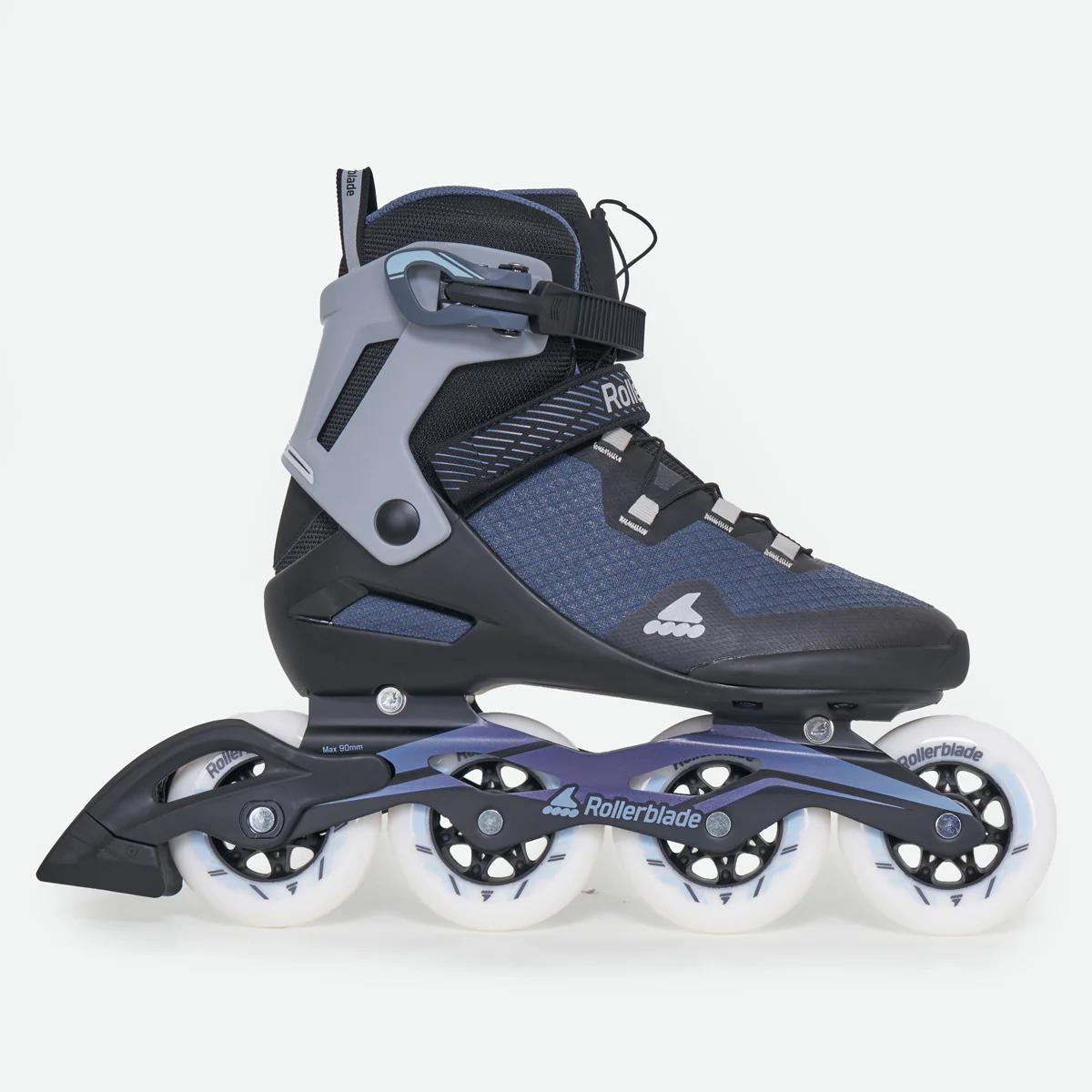 Rollerblade Macroblade 90 — Adult Inline Skates (Black / Steel Blue)