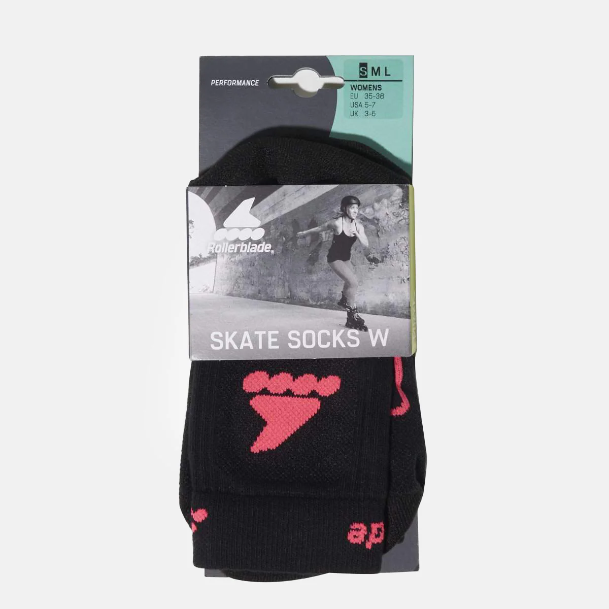 Rollerblade Skating Socks - Black / Salmon