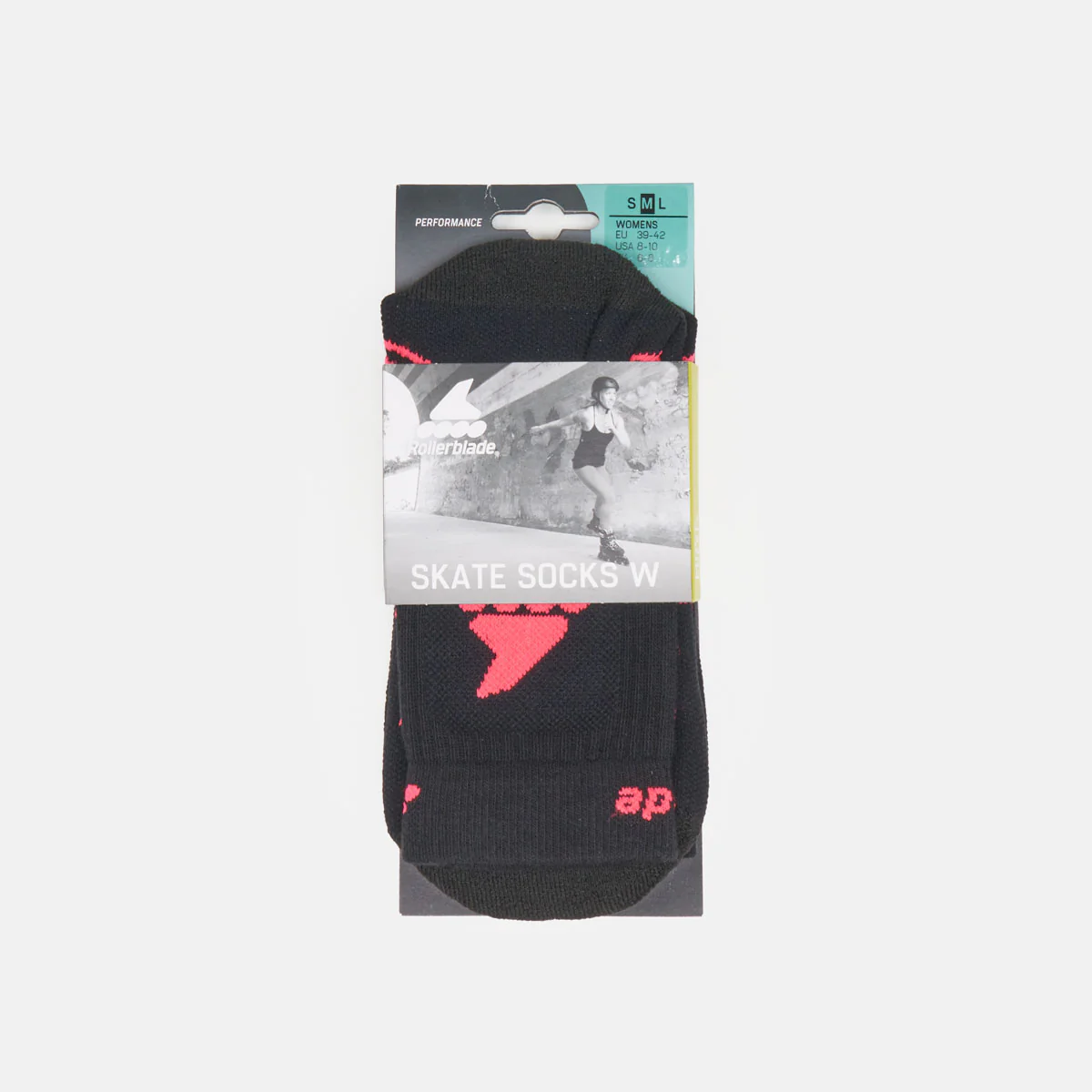 Rollerblade Skating Socks - Black / Salmon - Image 4