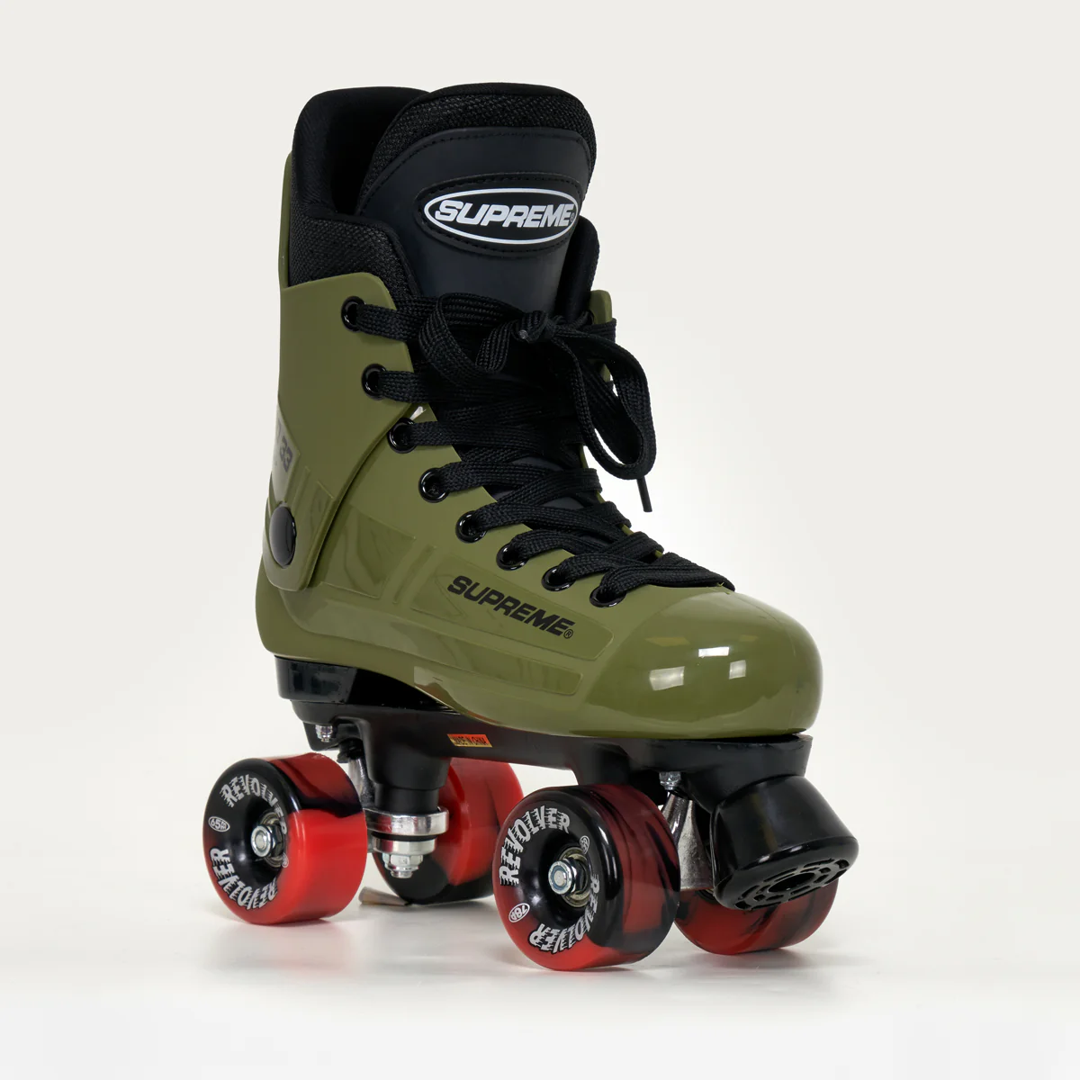Supreme Turbo 33 Roller Skates + REVOLVER Wheels | OLIVE GREEN - Image 2