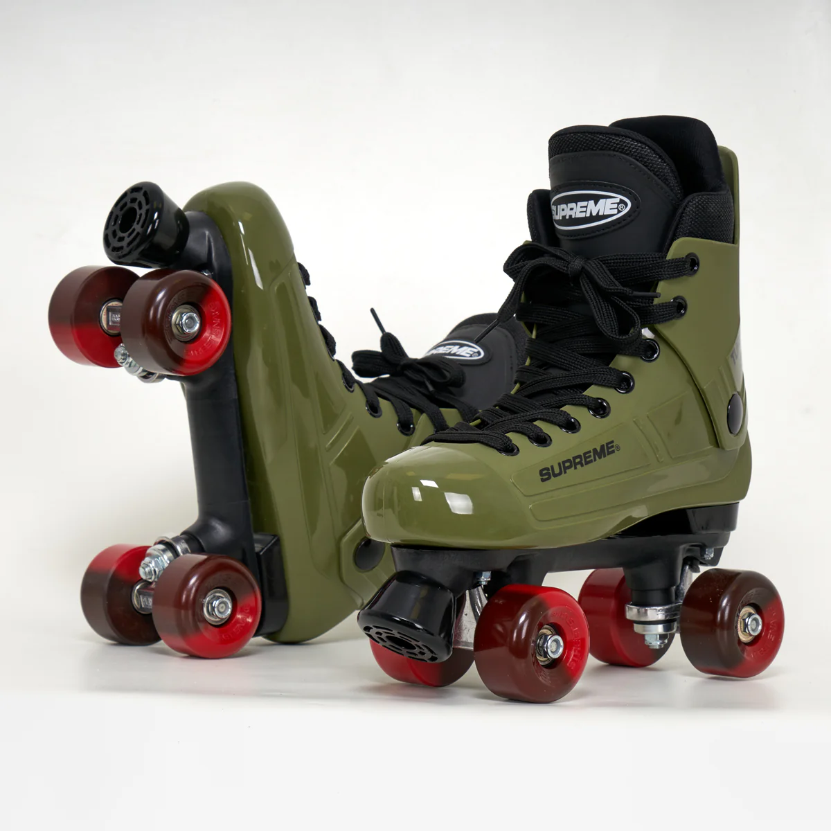 Supreme Turbo 33 Roller Skates + SIMS Wheels | OLIVE GREEN - Image 2