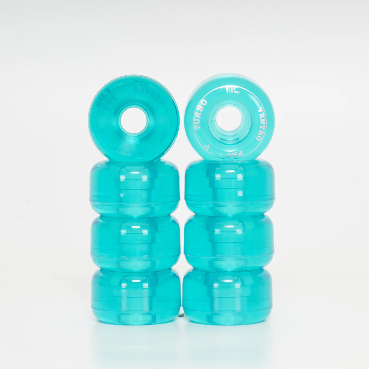 Ventro Pro Roller Skate Wheels - Clear Blue (8-Set) - Image 2