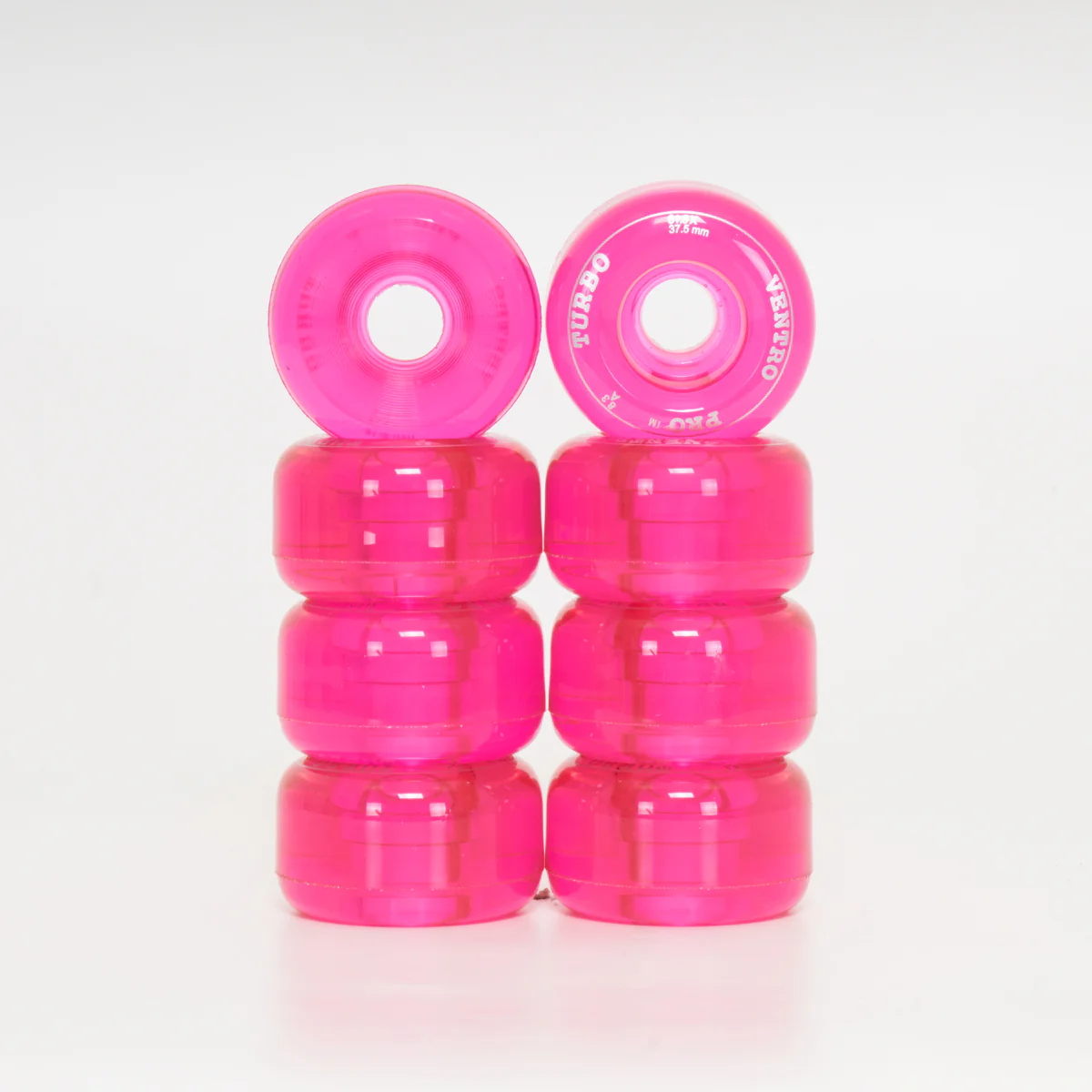Ventro Pro Roller Skate Wheels - Clear Pink (8-Set) - Image 2