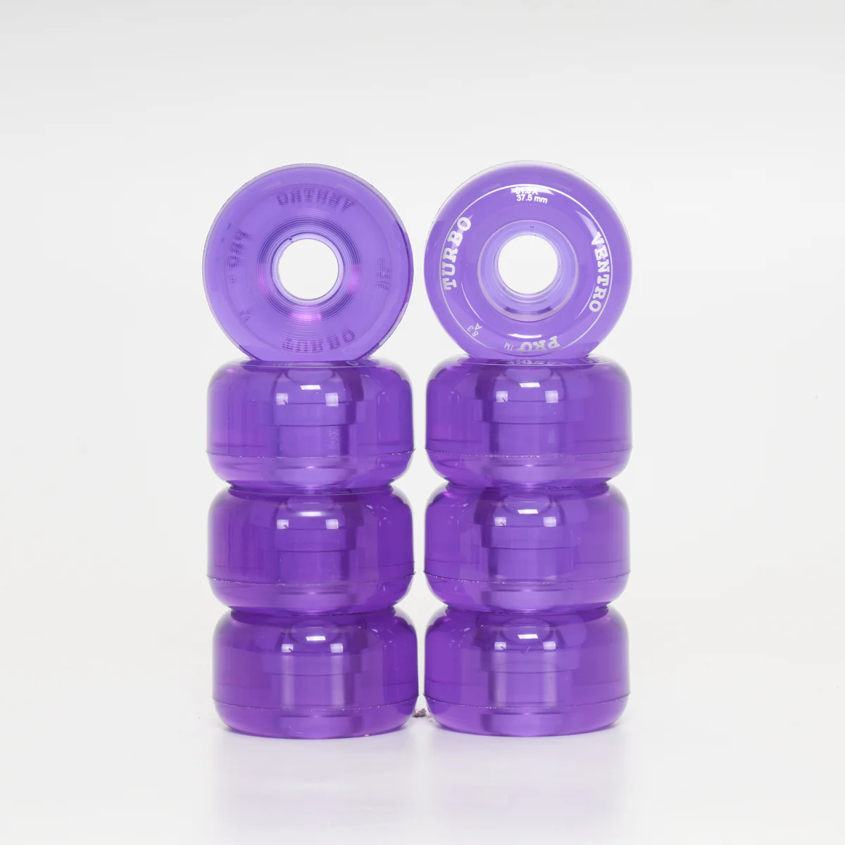 Ventro Pro Roller Skate Wheels - Clear Purple (8-Set) - Image 2