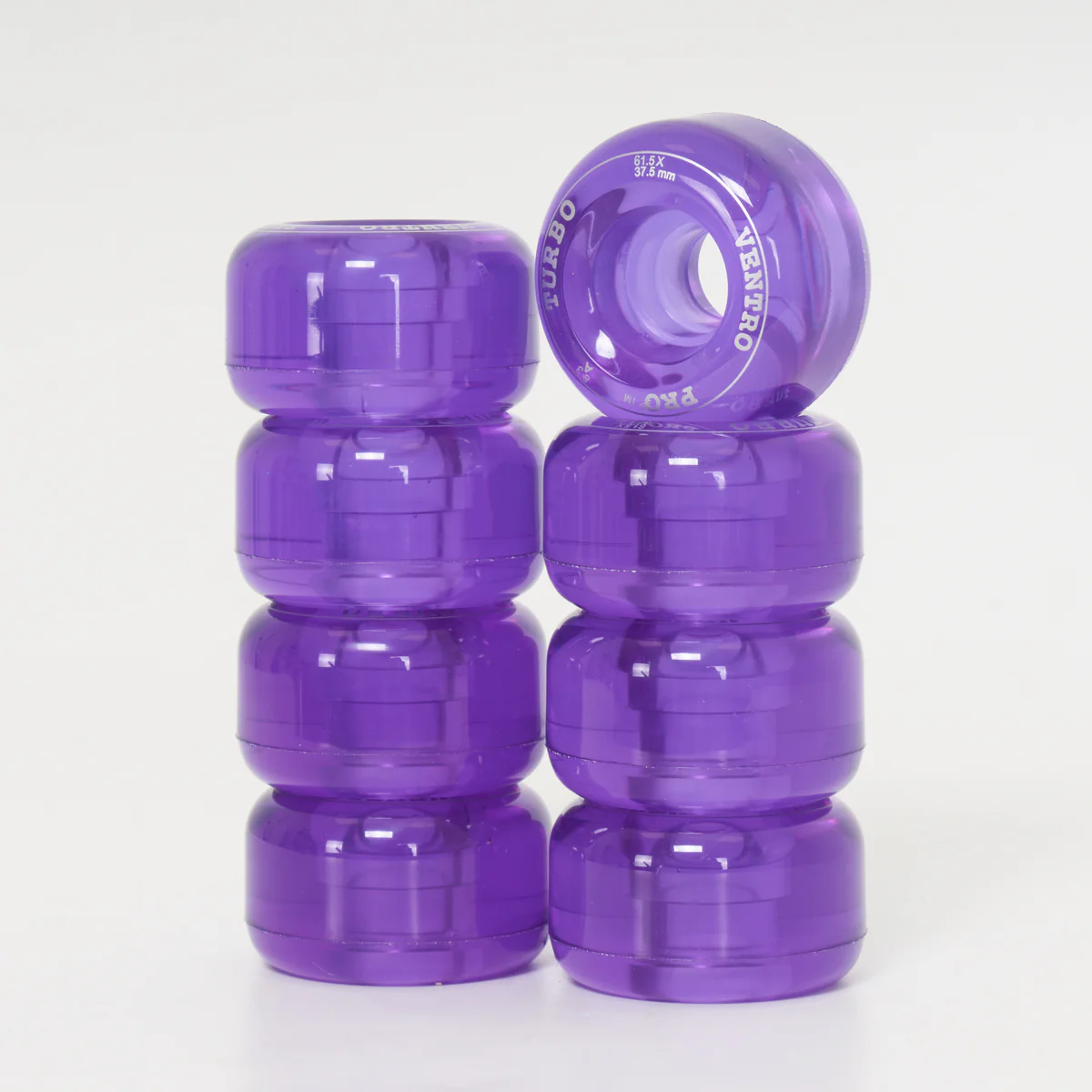 Ventro Pro Roller Skate Wheels - Clear Purple (8-Set) - Image 3